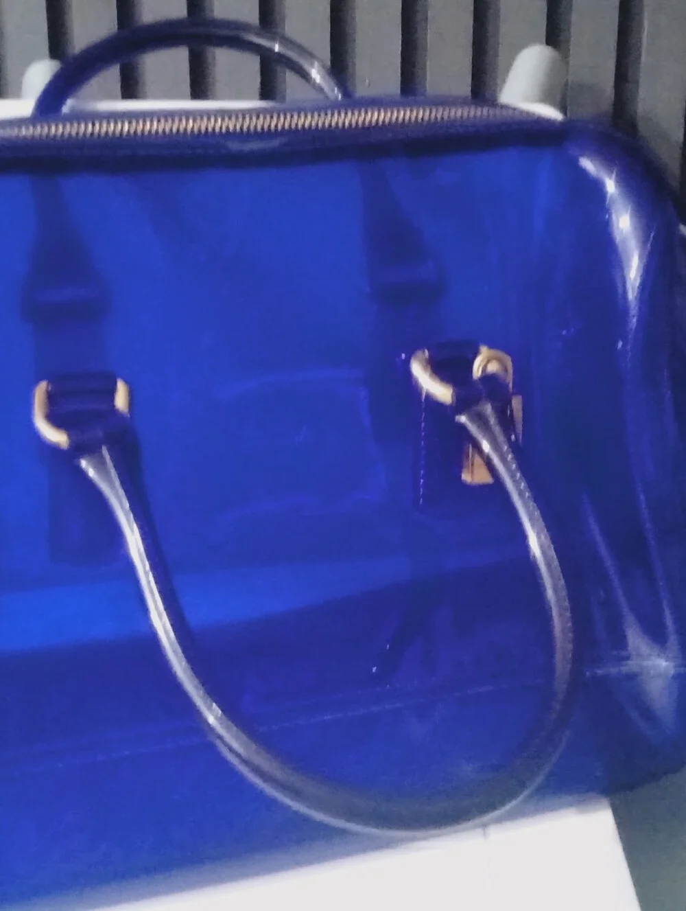 Blue Transparent Dome Satchel Handbag Make Furla